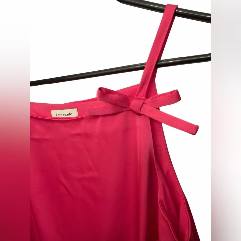 Kate Spade Mini Tank Shift Slip Dress with Bows Hot Pink NWOT